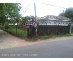 (SH 15-00262) Sale House 1 Storey  Inyarmyaing Street Bahan Town Ship